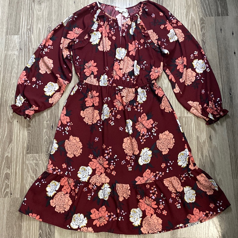 Women’s Floral Flowy Dress w/ Quarter sleeve